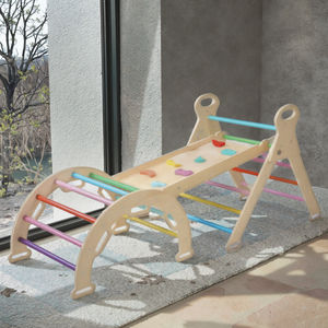 Juego <span class=keywords><strong>de</strong></span> Juguetes <span class=keywords><strong>de</strong></span> Escalada Montessori <span class=keywords><strong>de</strong></span> <span class=keywords><strong>Madera</strong></span> Ecológicos Plegables 7 en 1 para Niñas, Estructura <span class=keywords><strong>de</strong></span> Jungla para Patio Interior - Product Image 6