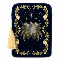 Housse de protection pour livre en velours brodée sur mesure, pochette pour journaux et carnets, housse pour liseuse électronique