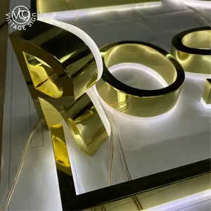 3d Illuminated Channel Signs Letters Led Backlight Acrylic Sign Stainless Steel Backlit Letter Custom 3D Lighting Led Letters