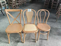 Chaise en résine PP avec dossier en bois courbé, empilable, pour extérieur, usage commercial ou banquet, KD (assemblage facile) ou monobloc