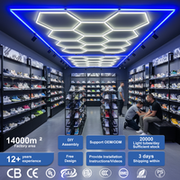 Luminaire modulaire DIY pour centre commercial, système de plafond en grille à haute luminosité, lumière LED hexagonale