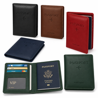 Portefeuille de voyage en cuir PU avec logo personnalisé, organiseur de documents de voyage, étui pour passeport
