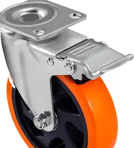 Huarui 100mm 4 Inch Pvc Orange Blue Black Red Castor Swivel Trolley Industrial Heavy Duty Caster Wheels