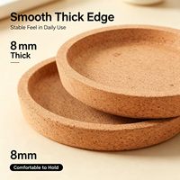 Sous-verre en liège naturel concave, résistant à la chaleur, antidérapant, protection de table pour tasses à café et thé, usage quotidien à la maison et en cuisine