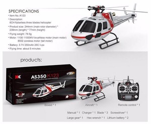Drone RC Original XK K123 6CH Brushless <span class=keywords><strong>AS350</strong></span> Scale 3D6G System RC Helicopter RTF Upgrade Vs WLtoys V931 - Product Image 4