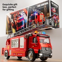 Camion de pompiers transformable en plastique grand format, best-seller, avec fonction de pulvérisation d'eau – Modèle de voiture d'ingénierie parfait