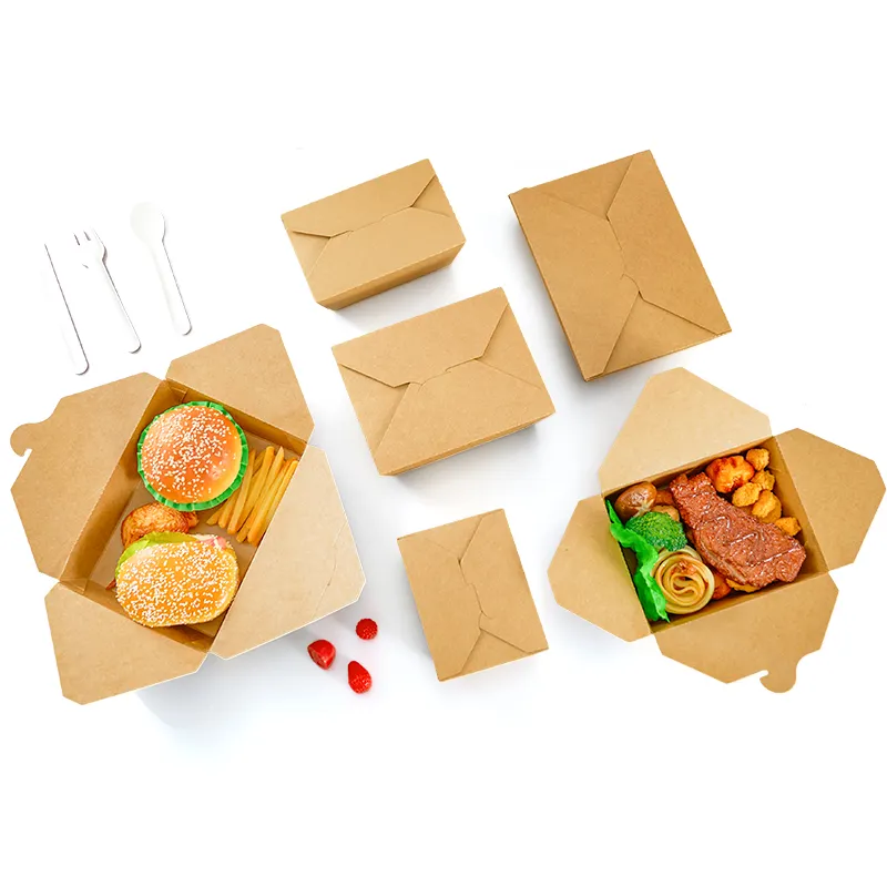 Personalizado Eco-friendly Food Grade descartável Bento Food Embalagem Box