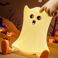 Lampe de chevet en silicone doux au toucher, mignonne, style anime, support de téléphone, décoration de chambre d'enfant ou de bureau, idéale pour Halloween.