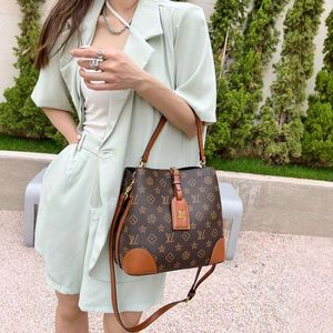 Luxury Designer genuine leather Durable Fashion Casual Outings <b>Multi</b> <b>Compartment</b> Adjustable Strap Trendy Monogram Bucket <b>Bag</b> - Product Image 4