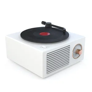 Kingstar Thiết Kế Mới Retro Vinyl Ghi Máy Nghe Nhạc Cổ Điển Không Dây 3D Stereo Âm Thanh Âm Nhạc Ghi Máy Nghe Nhạc Với FM Bluetooth Loa