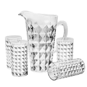 高品质坚不可摧的 7 件透明玻璃饮水器玻璃茶水壶水壶套装