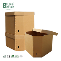 Boîtes d'expédition industrielles en carton ondulé rigide en papier kraft personnalisées en gros, robustes, écologiques, imperméables, avec laminage mat