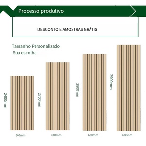Panneau acoustique décoratif d'intérieur avec lattes en bois, en polyester imperméable et résistant à l'humidité - Product Image 4