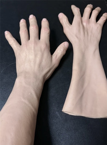 Eta Crossdressing Old Man Gloves Silicone Skin Realistic Hand <b>for</b> Transvestite Cosplay Performance Props Drag Queen - Product Image 3