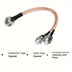Divisor de <span class=keywords><strong>Cable</strong></span> Coaxial F-Type RG316 de 75 Ohm para <span class=keywords><strong>Antena</strong></span> de <span class=keywords><strong>TV</strong></span>, Divisor Combinador de 3 Vías, Adaptador RF, Conector F Macho a Doble Conector F Hembra, <span class=keywords><strong>Cable</strong></span> Coaxial RG316 - Product Image 2