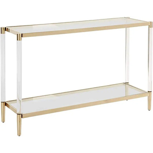 Thiết kế sang trọng vàng thép không gỉ Tempered <span class=keywords><strong>Glass</strong></span> <span class=keywords><strong>Top</strong></span> Hình Chữ Nhật <span class=keywords><strong>Acrylic</strong></span> giao diện điều khiển Bảng - Product Image 5