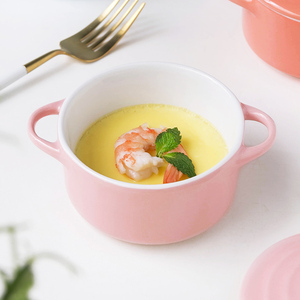 Microwave Oven Safe Baking Bowl Soup Cooking Pot <strong>Ceramic</strong> Mini Round <strong>Casserole</strong> <strong>Dish</strong> <strong>With</strong> <strong>Lid</strong> - Product Image 3