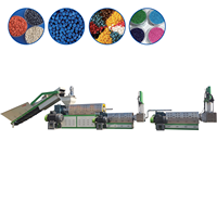 Machine de recyclage de plastique entièrement automatique à trois étapes avec moteur et granulateur de plastique compact pour matériaux PP/PC