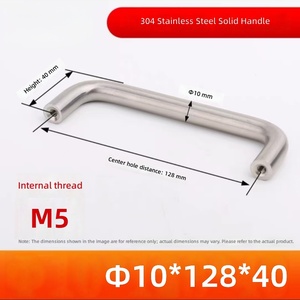 Gagang Kabinet Baja Tahan Karat LS128, Jarak Antar Lubang 128mm, Gagang Pintu Kabinet Peralatan Industri Modern untuk Kabinet & Lemari - Product Image 1