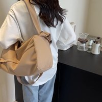 Sac de sport décontracté en toile à motif géométrique avec fermeture éclair, séparation sec/humide, couleur unie, grande capacité, pour gym, yoga, voyage court, à porter à l'épaule