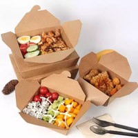 Eco-Friendly Brown Kraft Paper Food Box for Fast Food Takeaway
