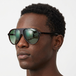 Men's Pilot <b>Sunglasses</b> Full Rim Tortoise Frame Mirror Lenses 100% UV Protection Outdoor Use Adult - Product Image 1