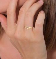 Milskye Sexy Schmuck 18k Vergoldete 925 Silber Verschlungene Gürtel-Design Gebogene Diamantringe für Damen