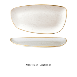 Plateau Stonecast Speckled Geo 35 × 18,5 cm Blanc Décoré à la Main Churchill - Product Image 3