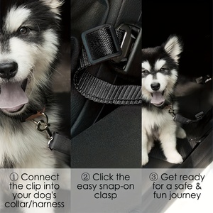 <span class=keywords><strong>Ceinture</strong></span> de sécurité pour animaux de compagnie en nylon à longueur réglable, boucle à dégagement rapide en alliage de zinc, laisse solide pour <span class=keywords><strong>chien</strong></span>, amortisseur élastique universel de sécurité - Product Image 3