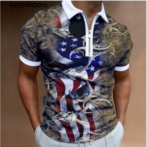 T-shirt zippé pour le sport, polo et activités de plein air - Design imprimé en 3D, confortable, élégant et polyvalent - Product Image 4