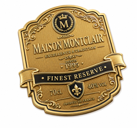 Plaque de nom en métal avec logo personnalisé, étiquette en métal, autocollant en aluminium auto-adhésif, étiquette gravée écologique brossée