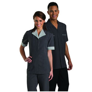 Maglia antistatica con chiusura a cerniera in poliestere 100% per lavoro e uniforme per il personale di lavoro dell'<span class=keywords><strong>hotel</strong></span> con due tasche anteriori profonde - Product Image 3