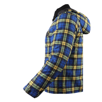 Best Home 5 Zone Chauffée Vestes Automne Hiver En Plein Air À Capuchon Bleu Plaid Veste Chauffée