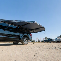 Auvent XL 270 degrés à double poteau avec bande LED, étanche, multi-pieds, enveloppant entièrement le véhicule, auvent latéral pour camping-car