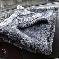 Serviette de séchage pour voiture en microfibre 1300 g/m², séchage rapide, absorbante, pour le detailing, logo personnalisé imprimé, serviette torsadée pour le detailing automobile