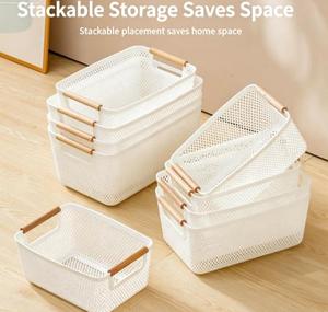 Multifunctional <b>Plastic</b> Storage <b>Basket</b> for Household Hollow Design for Bathroom Bedroom Desktop Kitchen Fruit Vegetable Storage - Product Image 5