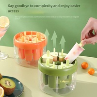 Moule à glaces DIY sans BPA, 8 cavités rondes, avec poignée anti-goutte, outil portable pour glaces maison pour les tout-petits