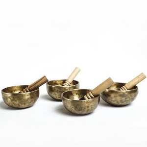 Cuenco Tibetano Dorado de Latón Antiguo Moderno, el Más Vendido, para Meditación Profunda, Mindfulness y Alivio del Estrés - Product Image 1