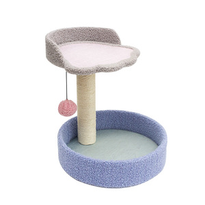 <b>Cat</b> Tree With <b>Scratching</b> <b>Post</b> And Bed 1 Level Sisal Material Durable <b>For</b> <b>Cats</b> - Product Image 5