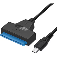 Adaptateur USB 3.0 vers SATA, câble de transfert de données 7+15 broches 5 Gbit/s, convertisseur de disque dur externe SSD/HDD 2,5 pouces pour ordinateur portable et PC