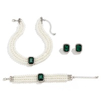 Nouvelle Collection 2026 : Parure de Bijoux de Mariée Tendance Vintage avec Colliers Ras-du-Cou Kundan et Perles, Ornée de Zircons pour Femme