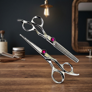 ASAP 6-inch Right Handed Stainless Steel Salon Haircut Scissors Eco-Friendly Blunt Hair Cutting Plastic Handle Medium Handle - Product Image 4