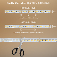 Tira de Luz LED Inteligente Regulable 2835 CCT, 120, 180, 192, 196, 240 LED, Control Remoto para Hogar, TV, Vitrinas de Centros Comerciales