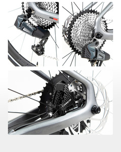 Vélo de montagne en carbone, Gravel, 1x11 vitesses, freins à disque hydrauliques, roues en aluminium 700x40C, axe traversant, <span class=keywords><strong>selle</strong></span> confortable, étanche, ordinaire - Product Image 4