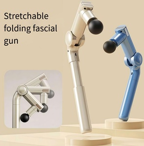Convenient Foldable Fascia Gun with Extended Handle for Deep Muscle Massage, Promoting Daily <strong>Health</strong> and Relaxing Muscles - Product Image 1
