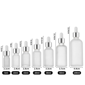 En stock 5ml 10ml 15ml <span class=keywords><strong>20ml</strong></span> 30ml 50ml 100ml Bouteille compte-gouttes en verre dépoli transparent pour cosmétiques et huiles essentielles - Product Image 4