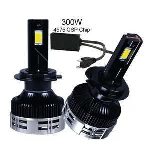 Lampu depan Led h7, bola lampu depan mobil Led 300 w h4 300 watt h4 h7 12V 24V 6500K dengan lampu depan kipas untuk mobil