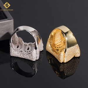 Hot Sale RTS <b>Men</b> Diamond <b>Ring</b> Moissanite 100 Point Hip Hop <b>Ring</b> Iced Out Moissnaite <b>Silver</b> - Product Image 6