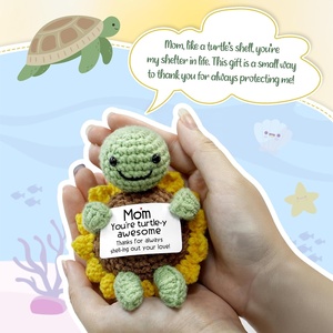 Muñeco de Tortuga Girasol Hecho a Mano, Divertido Muñeco de Ganchillo, Regalo para el Día de la Madre, Acción de Gracias, Decoración para el Hogar - Product Image 4