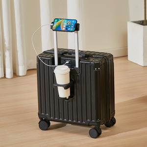 Mode Laptop Getränke halter Koffer Gepäck PC Aluminium rahmen Spinner Caster mit offenem USB-Ladegerät TSA Lock - Product Image 4